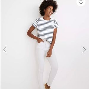 Madewell 10” high rise skinny jeans pure white